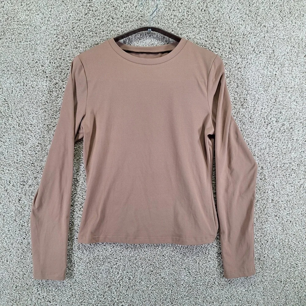 Trendy Queen Long Sleeve Shirt‎ Womens Large Crew Neck Causal Stretch Lot of 2